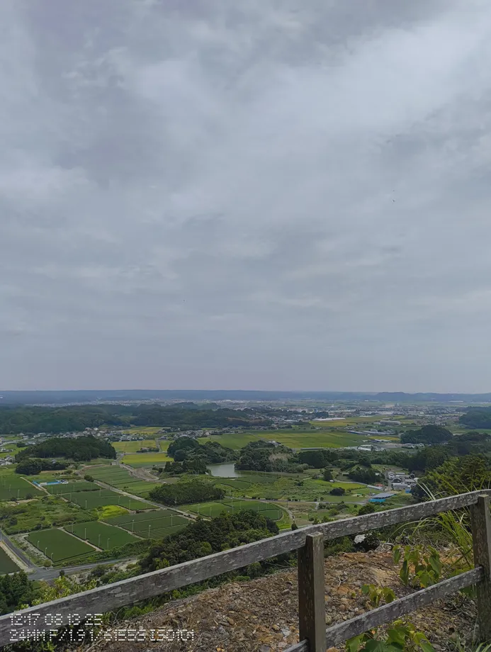 頂上からの景色、のどかな田舎の風景