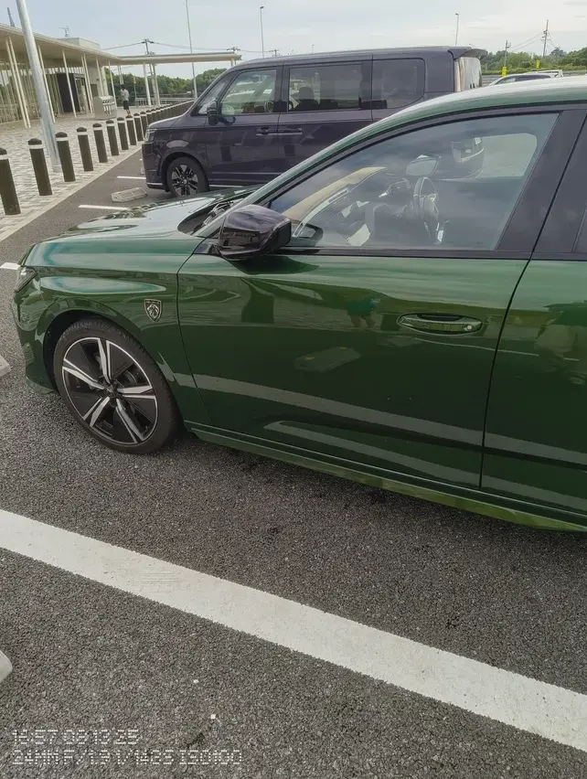 駐車中のプジョー308、助手席側から撮った写真