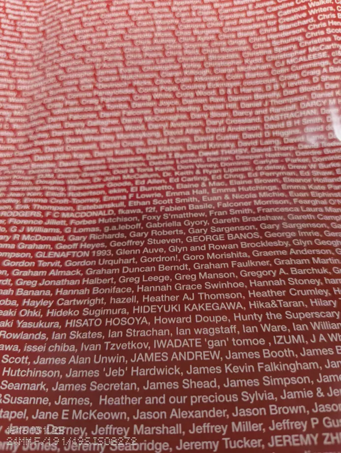 アイドルワイルドが自主製作したアルバムの出資者が書かれたアルバムのポスター