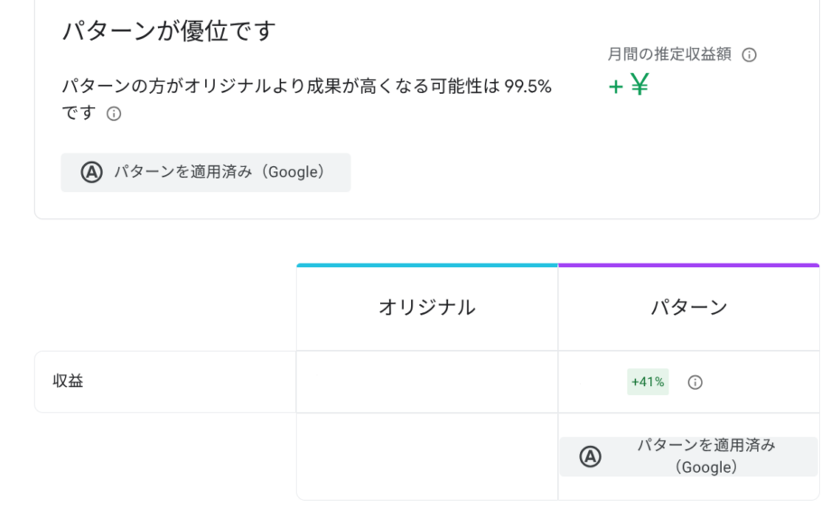 テスト結果画面のスクリーンショット