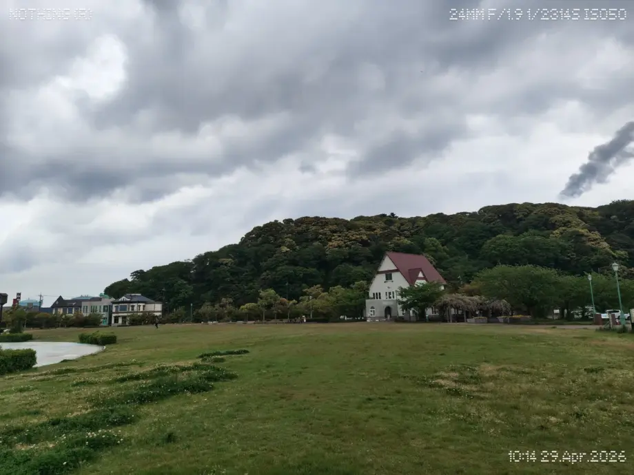 敦賀の緑地公園、芝生が広がる